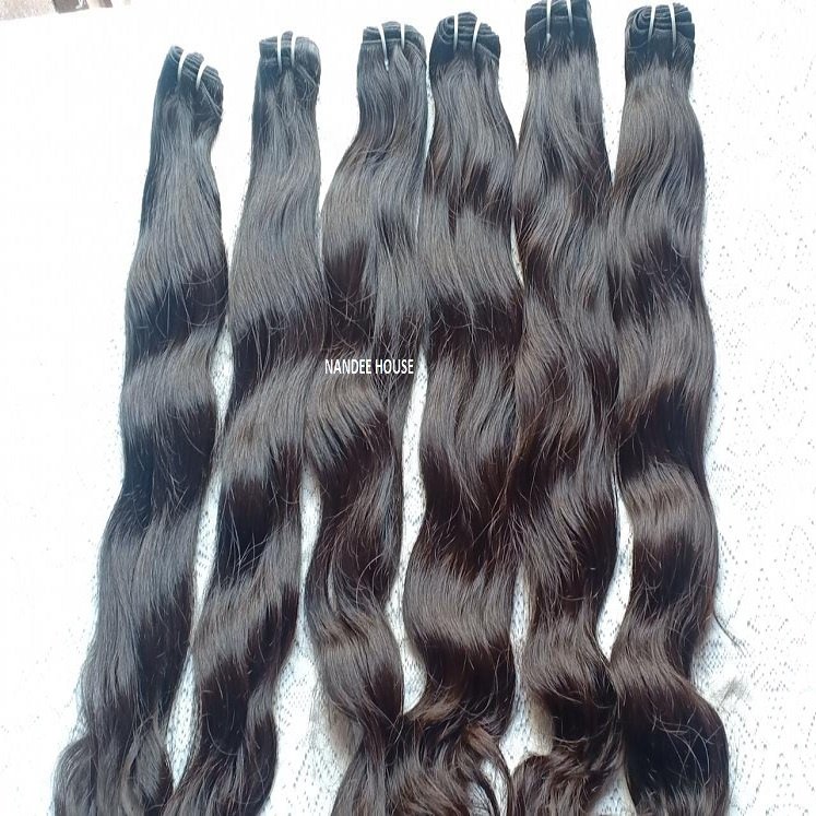 RAW 100 Human REMI Hair Bundle Extension Raw Indian Remy Natural Vendor DHL Top Style Wave Color Double Weight Material Silky