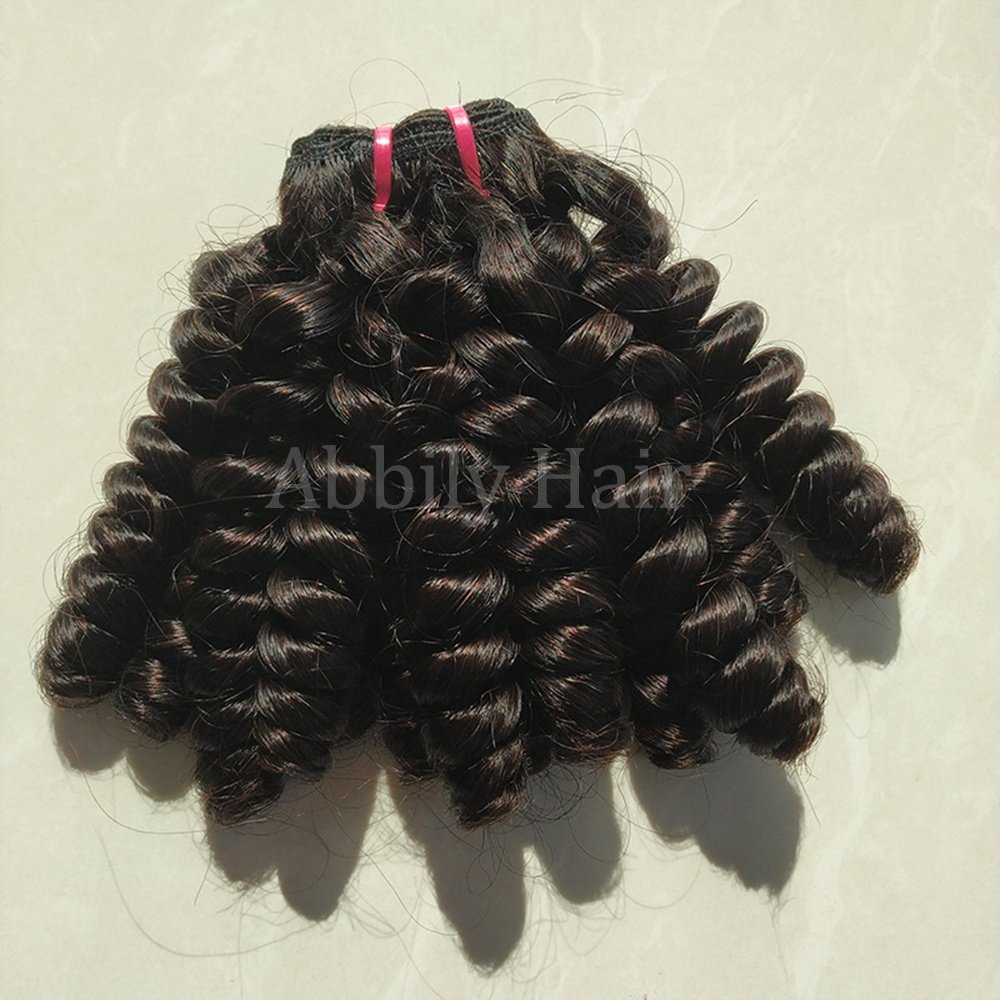 Wholesale 10A12A Indian Bouncy Human Hair Curly Hair Bundles Loose Wave Bundles Virgin Human Hair Extensions For Black Women