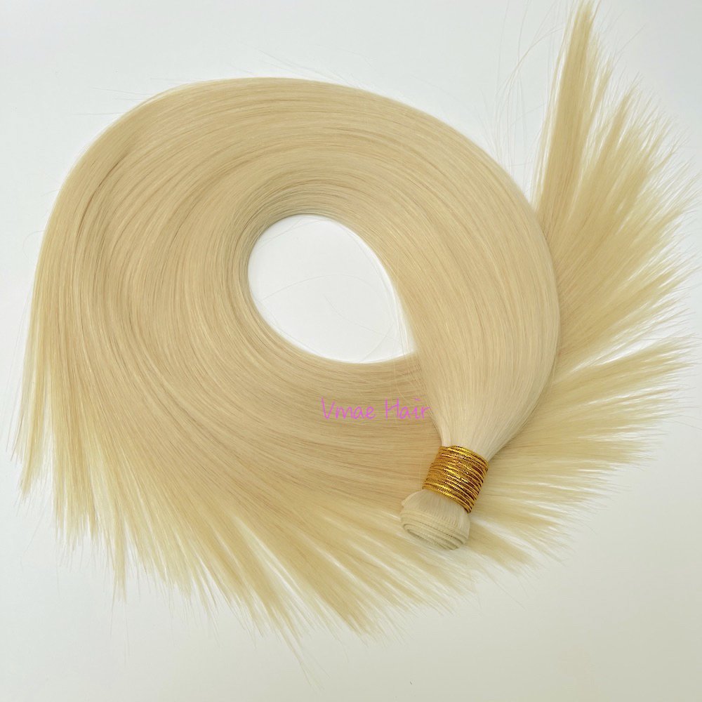 VMAE Double Drawn Straight Hand Tied Invisible Virgin Remy Cuticle Aligned Genius Russian Weft Human Hair Extensions Human Hair