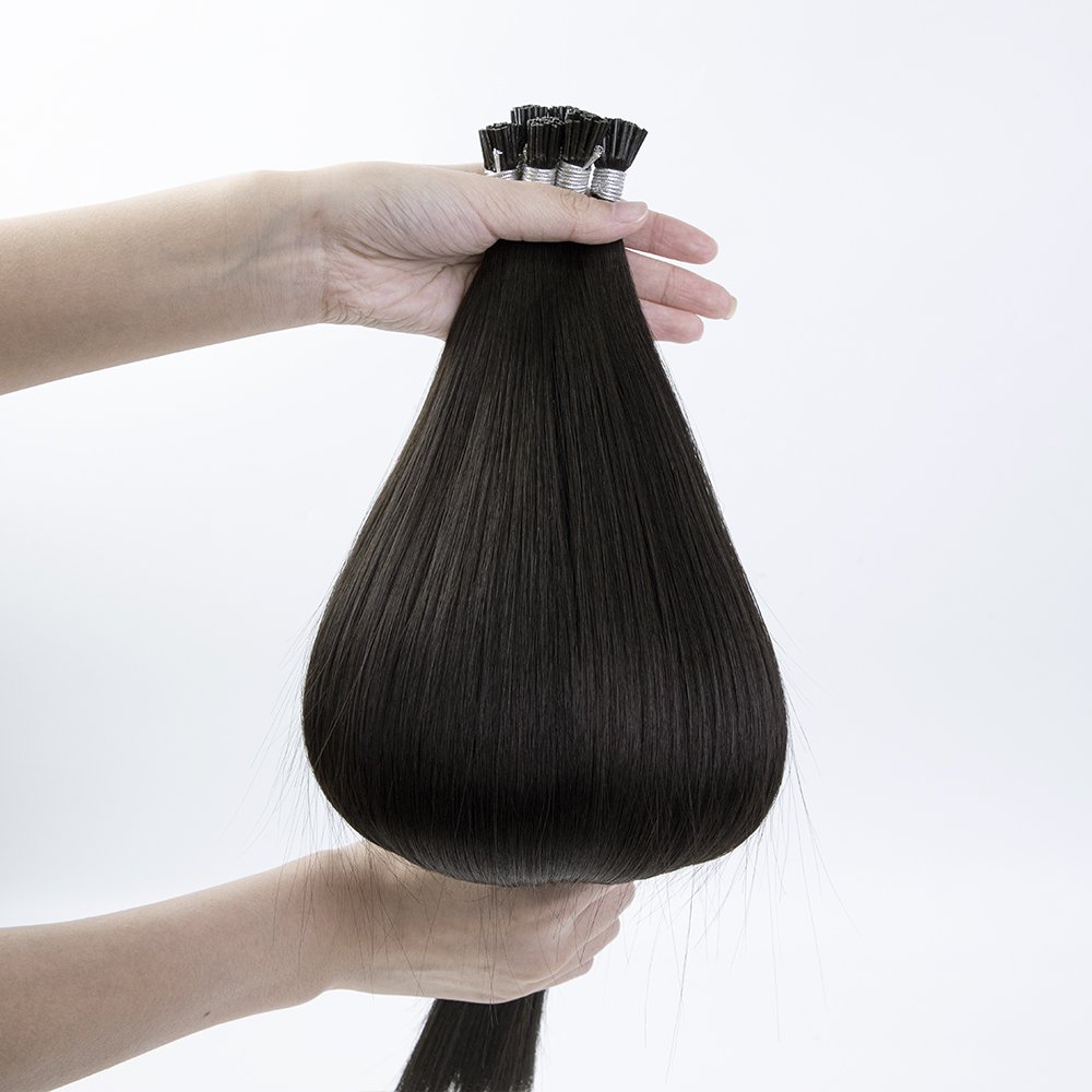 Virgin Remy Hair Wholesale New Design Kinky Straight Keratin Hair Extensions Smooth Raw Russian I Tip Hair