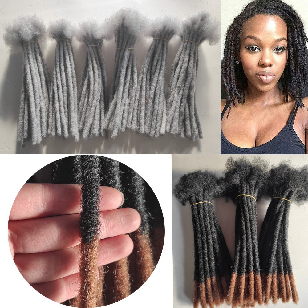 factory price Crochet Braiding Afro Kinky Human 0.6cm 0.8cm 27# Natural Crochet Permanent Hair Dreadlock Extensions