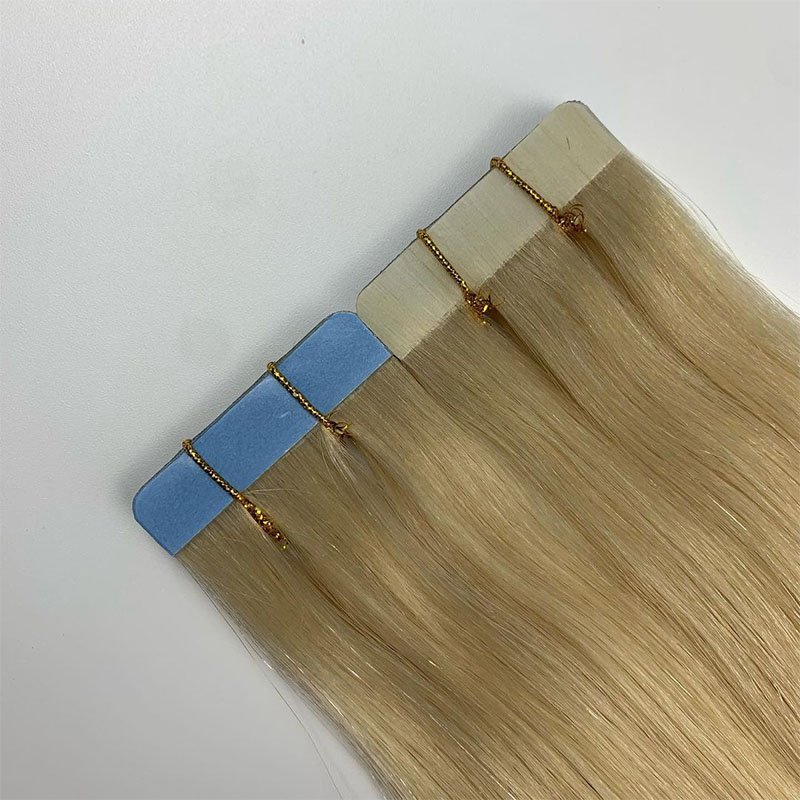 Customized 18-30" Brazilian Cuticle Aligned Virgin Straight Light Colored Tape In Hair Extension Human Hair