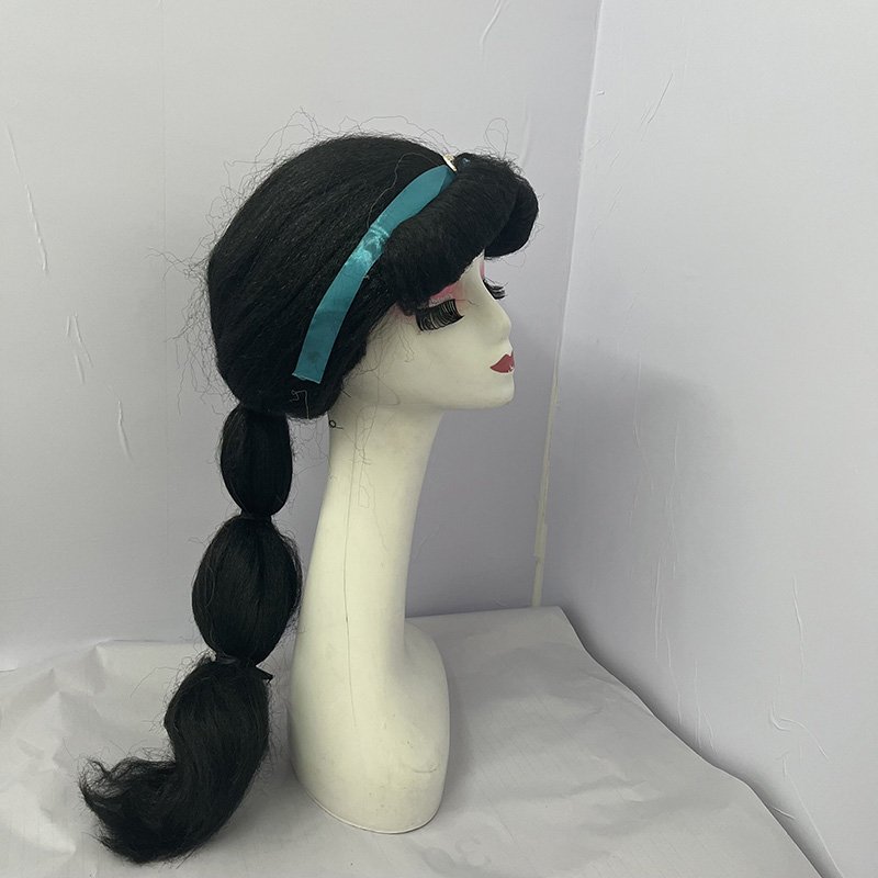 Aladdin Magic Lamp props stage dress up headdress 1001 Nights fluffy long braid Princess Jasmine wig
