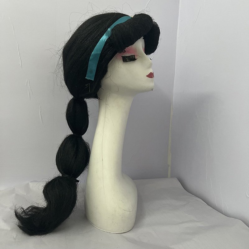 Aladdin Magic Lamp props stage dress up headdress 1001 Nights fluffy long braid Princess Jasmine wig