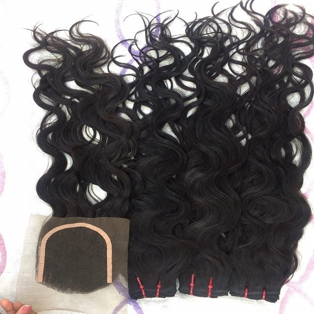 100% Real Aligned Cuticle Indian Raw Hair Wavy Single Donor Human Hair Extensions Frontal Bundle HD Lace Dropshipping via PayPal