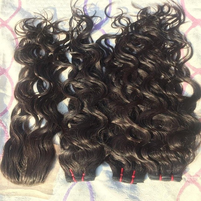 100% Real Aligned Cuticle Indian Raw Hair Wavy Single Donor Human Hair Extensions Frontal Bundle HD Lace Dropshipping via PayPal