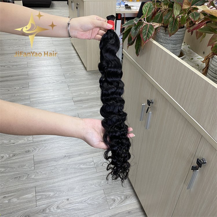 Water wave Braiding Hair Full Bulk Human Hair For Braiding No Weft Human Hair Extensions No Weft Wet And Wavy