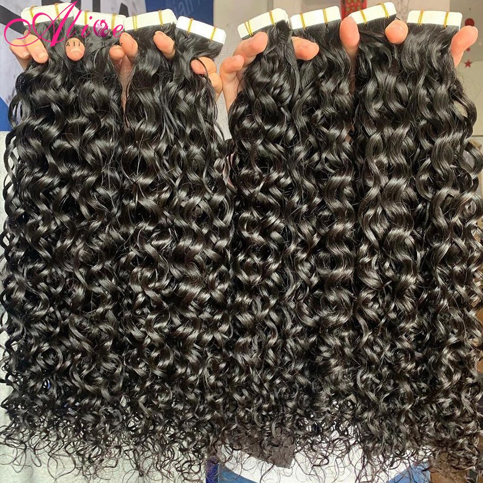 Wholesale Russian tape hair extension Double drawn Russian Invisible adhesive Natural Invisible PU Tape In Human Hair Extensions