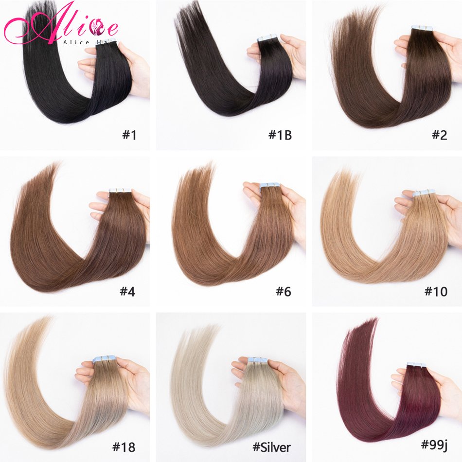 Wholesale Russian tape hair extension Double drawn Russian Invisible adhesive Natural Invisible PU Tape In Human Hair Extensions