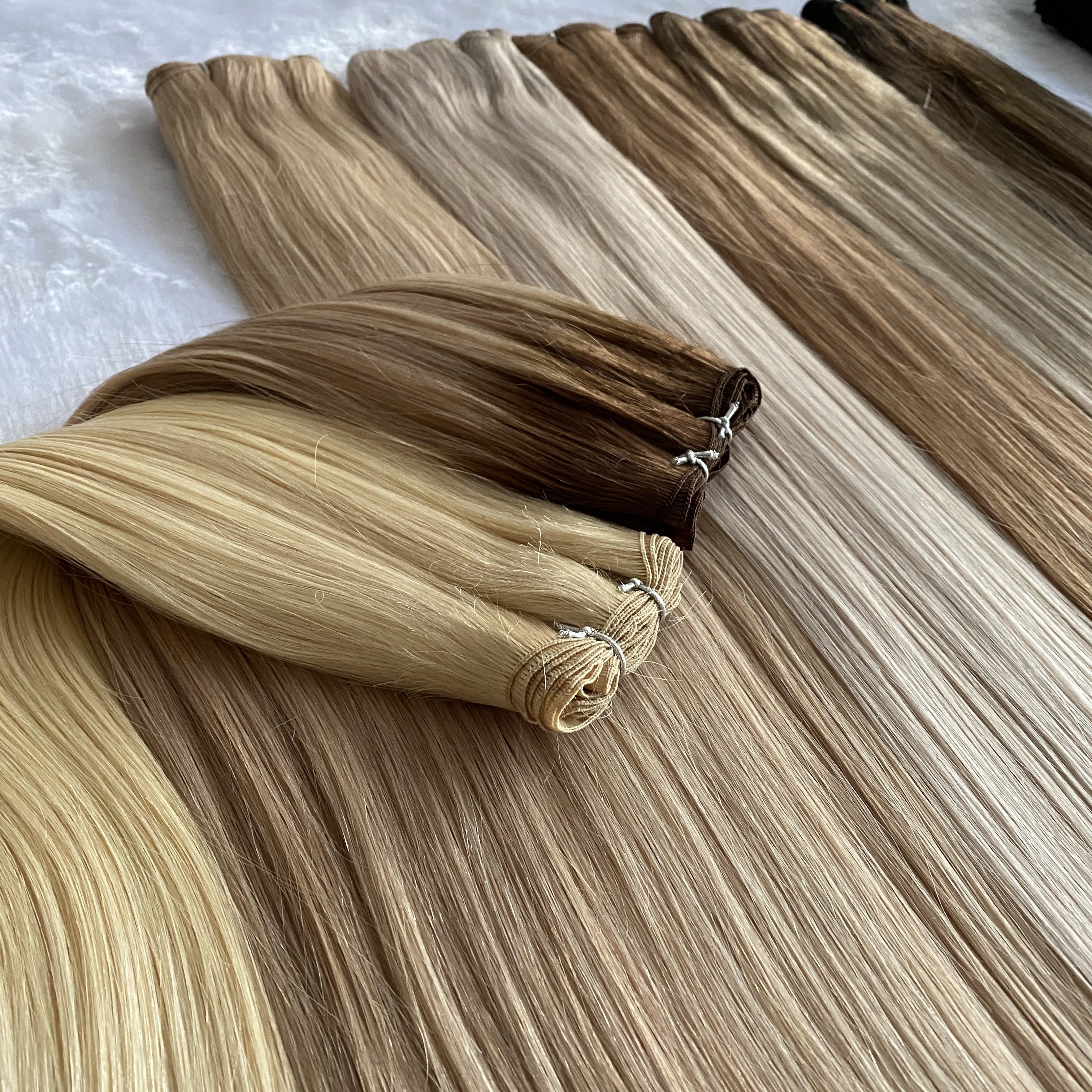 High Quality Best Grade Virgin human hair extensions Machine weft hair weft Full And Soft Virgin Hair Extension Hot Sell