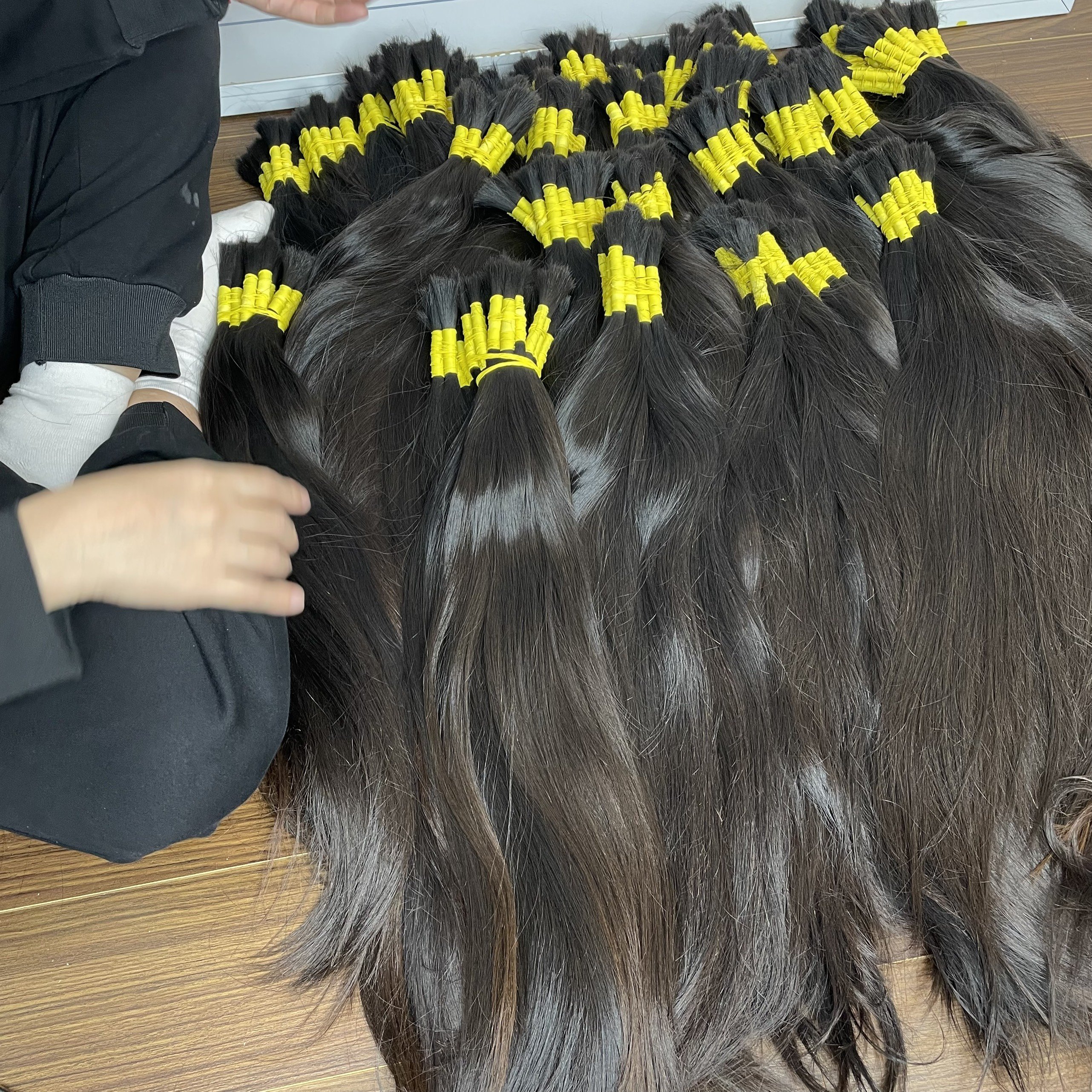 MH TRUST High Quality 100% Vietnamese Baby Thin Human Hair Extensions Natural Straight Natural wav Bulk Human Hair Weaving