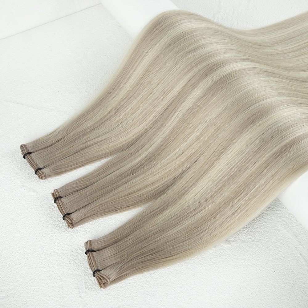 New Arrival Hand Tied Double Drawn Cuticle Aligned Human Hair Extension Genius Hair Weft