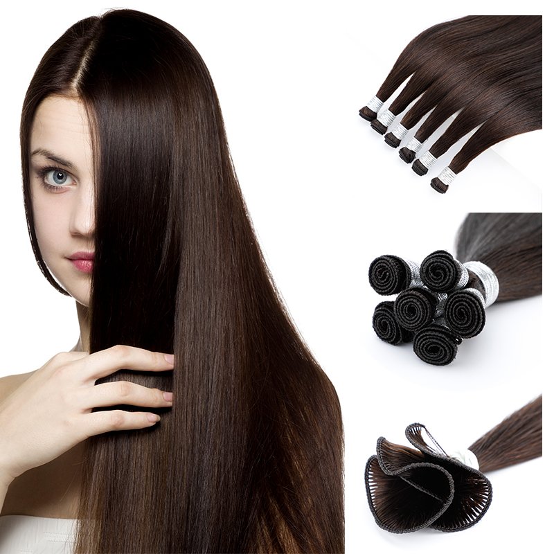 Le Shine High Quality Double Drawn Blonde Balayage Highlight Handtied Weft Sew In Hair Extensions