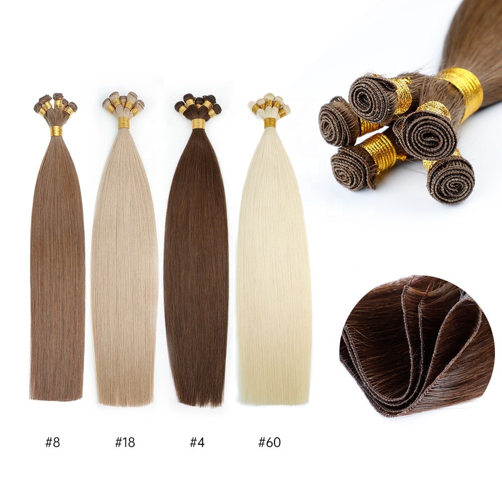 Le Shine High Quality Double Drawn Blonde Balayage Highlight Handtied Weft Sew In Hair Extensions