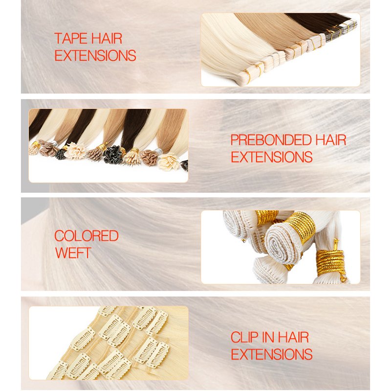 Le Shine High Quality Double Drawn Blonde Balayage Highlight Handtied Weft Sew In Hair Extensions