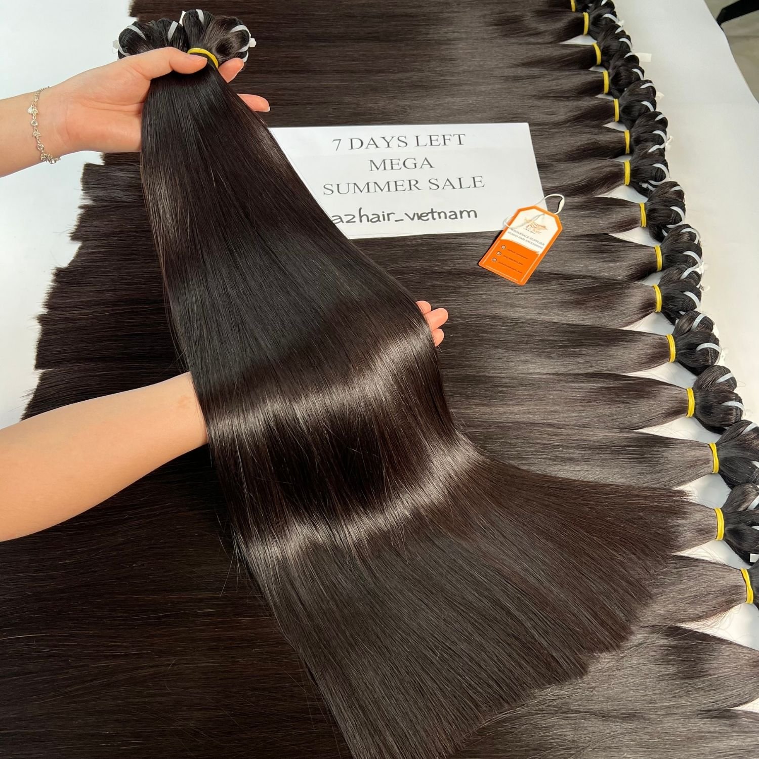 Best Seller Items Super Double Drawn Machine Straight Weft Bundles Natural Black Color 100% Raw Vietnamese Human Hair Extensions