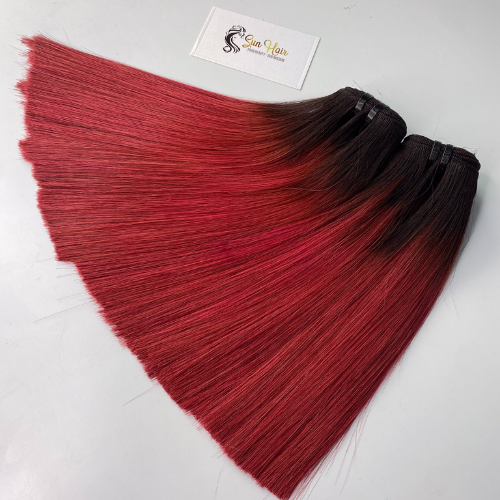 Sun Hair Company Wholesale Super Double Dark Roots Ombre Custom Color Bone Straight Weft 100% Vietnamese Human Hair Extensions