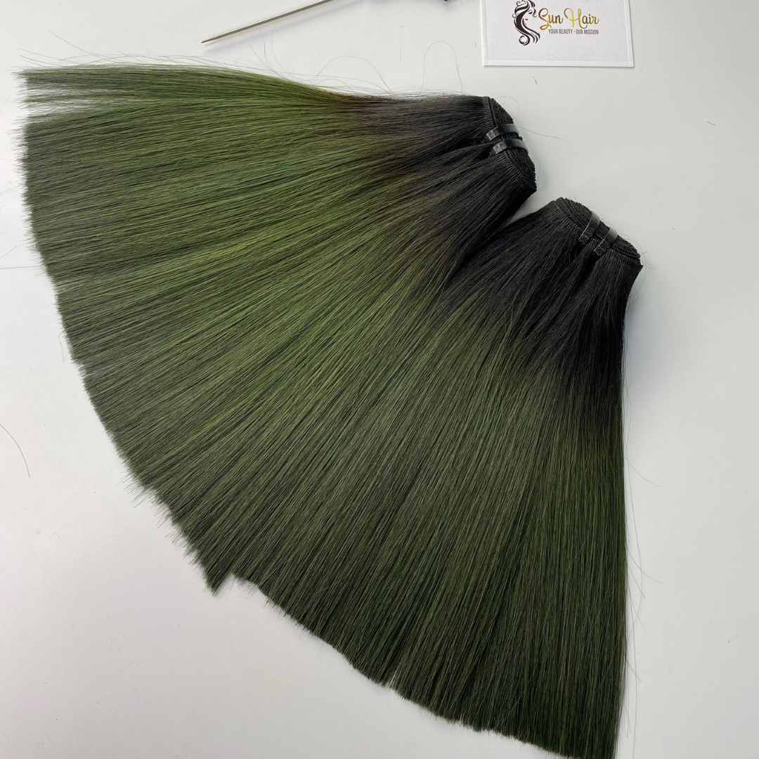 Sun Hair Company Wholesale Super Double Dark Roots Ombre Custom Color Bone Straight Weft 100% Vietnamese Human Hair Extensions
