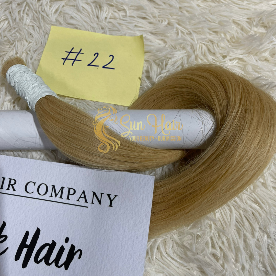 Hot Selling Bulk Straight Virgin Hair Extensions Color #22 Ash Cuticle Aligned Wigs 8 Inches Stretched Length Raw Vietnamese