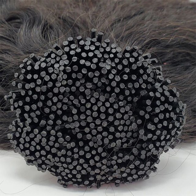 Double Drawn Peruvian Hair Human Natural Black I Tip Hair Extensions Human Hair Extension Kinky Straight