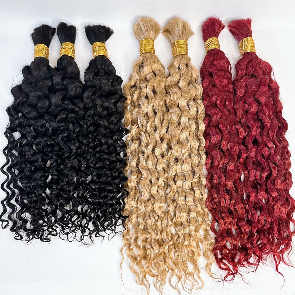 100% Virgin Brazilian bulk wet and wavy human hair for braiding no weft