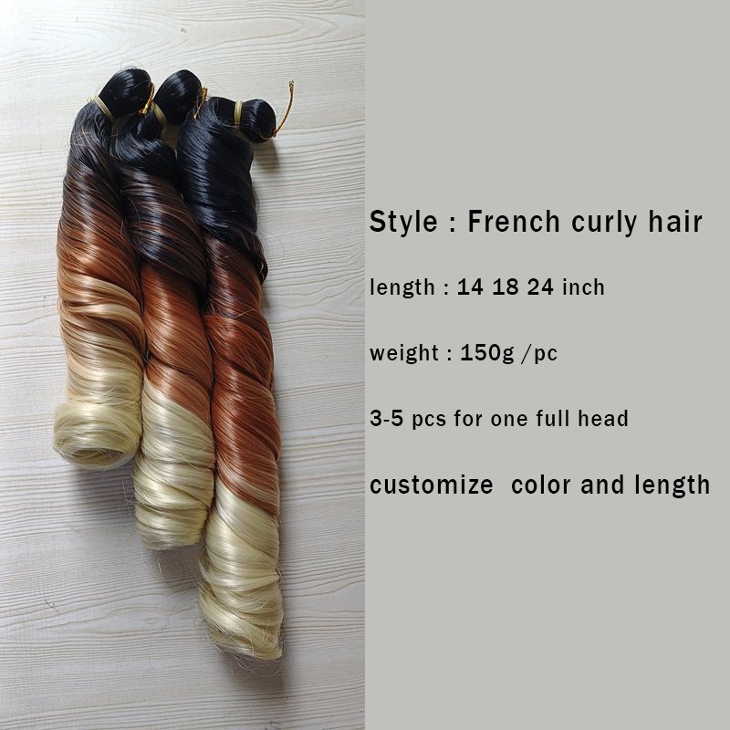 Factory Price 24inch French Curl Braiding Hair Crochet Hair Extensions Pink spiral Synthetic Hair for Women