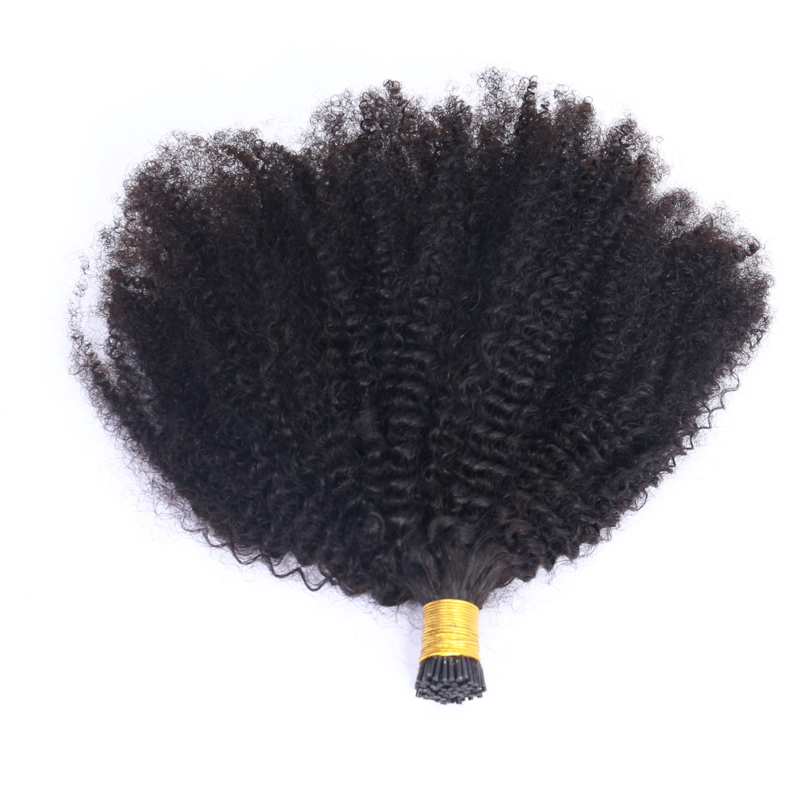 Brazilian 4b 4c Afro Kinky Curly I Tip Human Hair Extensions For Black Women Virgin Hair Black Color keratin hair extension