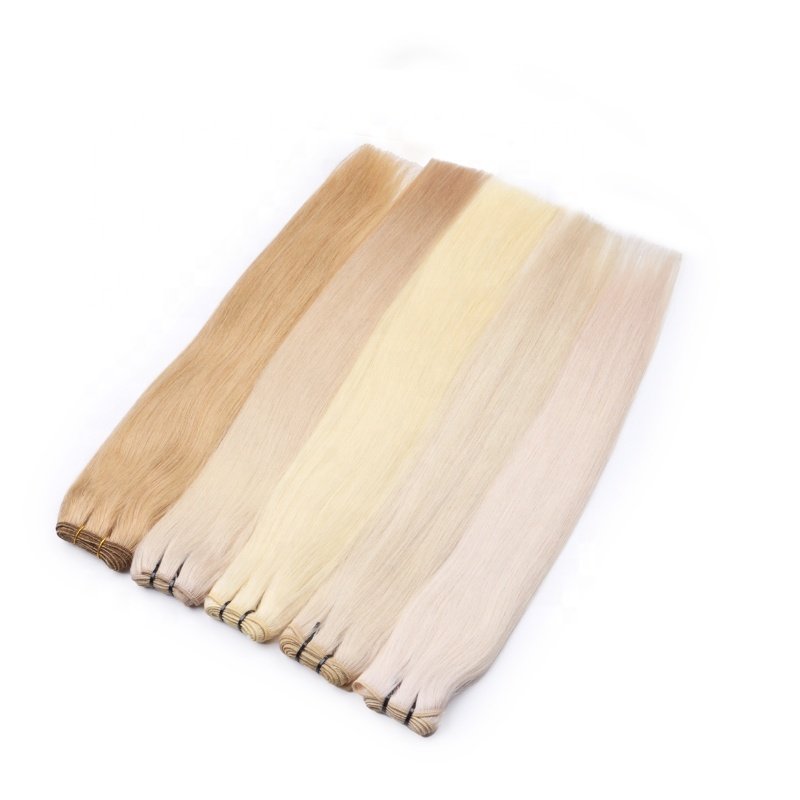 12 14 16 inch natural black blonde human hair extensions weft curtain hair extensions double weft cuticle aligned remy hair