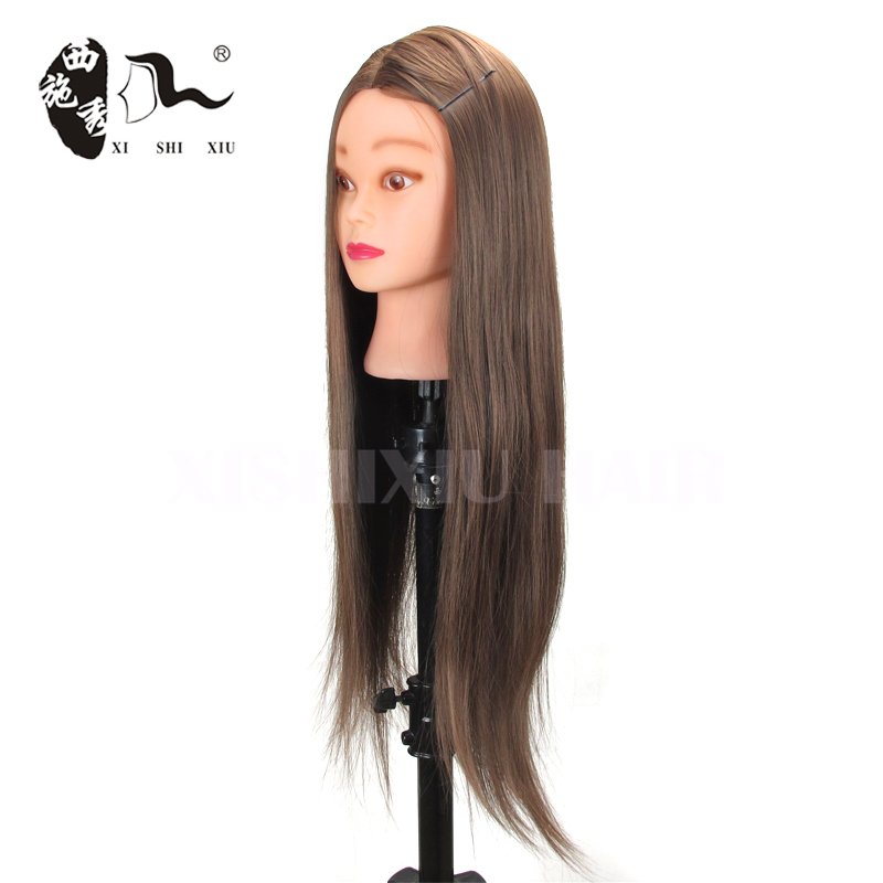 cheap hairdressing 100% synthetic hair Female training doll head