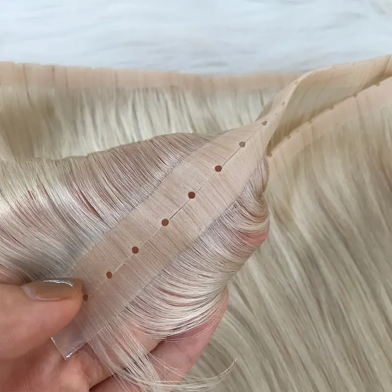TopElles New Design Raw Indian hair Hole Weft extension Custom Color And Size Injected Hole Weft hair extensions Vietnamese