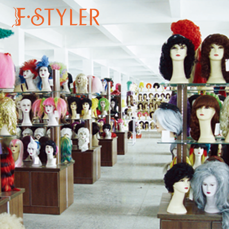 FSTYLER Hot Selling Bright Orange Double Braided Hair Synthetic Wig Wholesale Bulk Sale Factory Customize Fashion Costume Wig