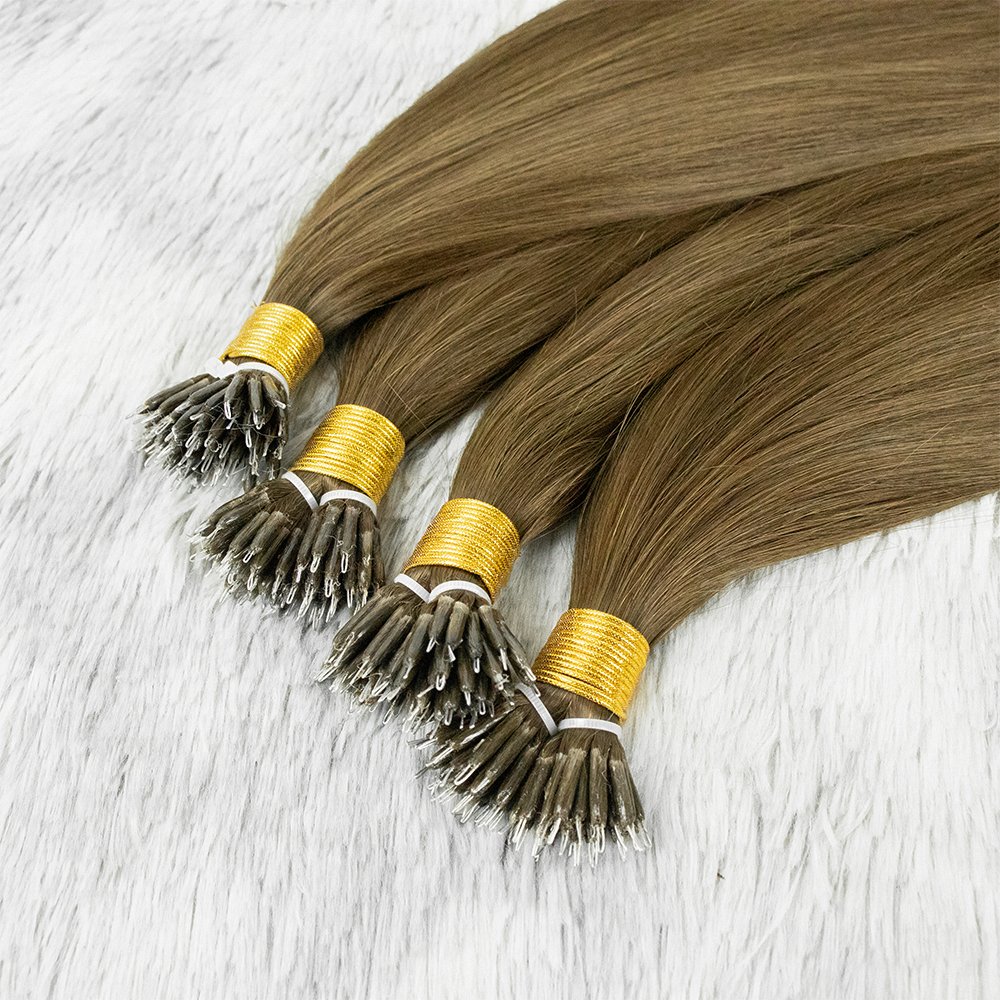 100 Percent Russian Nano Ring Wholesale Hair Extensions Remy Nano Tip Human Natural Hair
