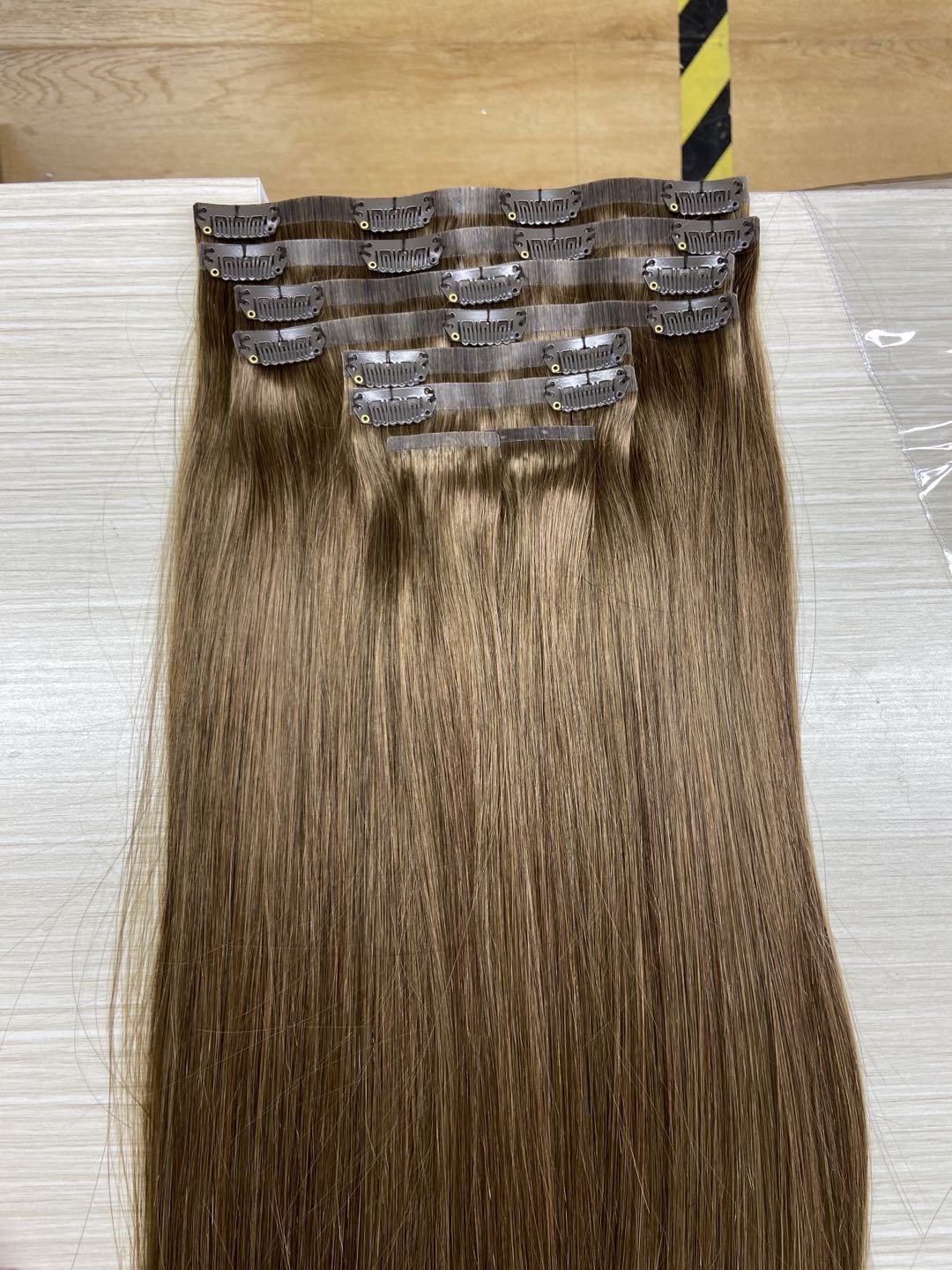 Wholesale Balayage Clip in Hair Extension 100Human Hair Raw Russian Double Drawn Real Remy Invisible Seamless Clip Ins Extension