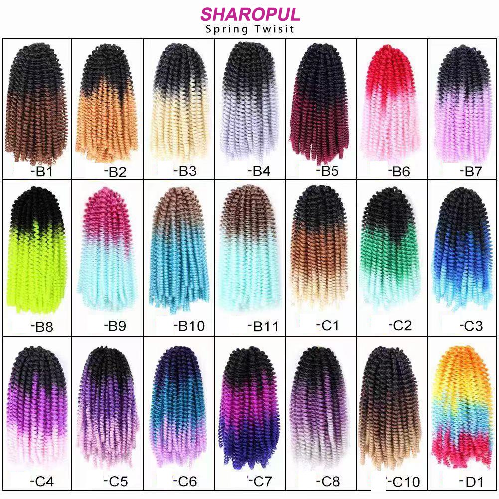 Spring twist Hair crochet braid 8inch 12inch length afro twist hair attachment