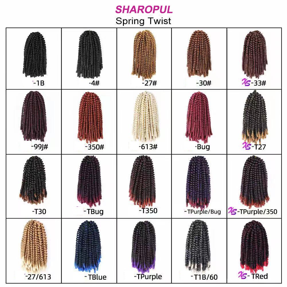 Spring twist Hair crochet braid 8inch 12inch length afro twist hair attachment