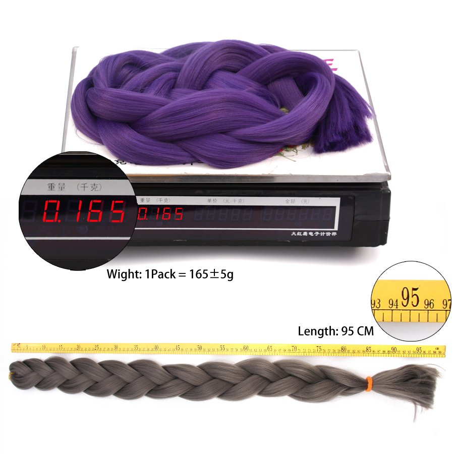 Wholesale Jumbo Hair Braid 165g 82Inch Synthetic Hair Pre-Stretched Box Braids Pure Color Jumbo Braiding Hair Extensions
