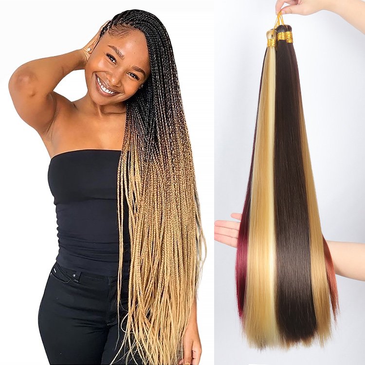 Julianna 150g Silky Bone Straight Braiding 22 Inches Synthetic Attachment For Braids Hair Extension Bone Straight Braiding Hair