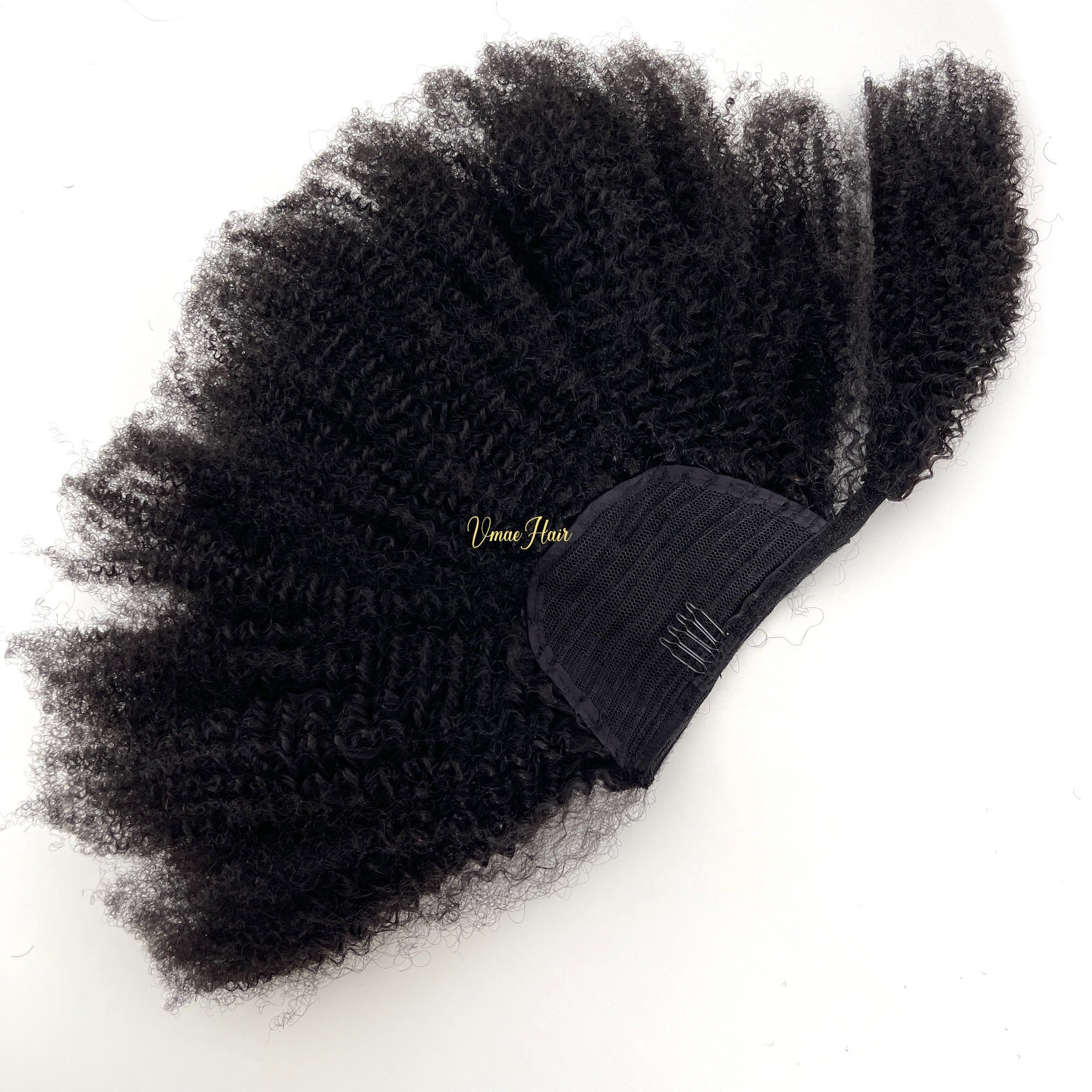 Vmae Wholesale Mongolian Hair Raw Virgin Cuticle Aligned 100g Afro Kinky Curly Warp Around Ponytail Human Hair Extensions