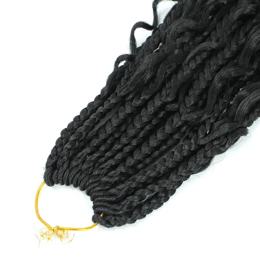 Synthetic 14 18 22 Inch Boho Blonde Knotless Crotchet Hair With Curly End Goddess Box Braids Crochet Hair Bohemian