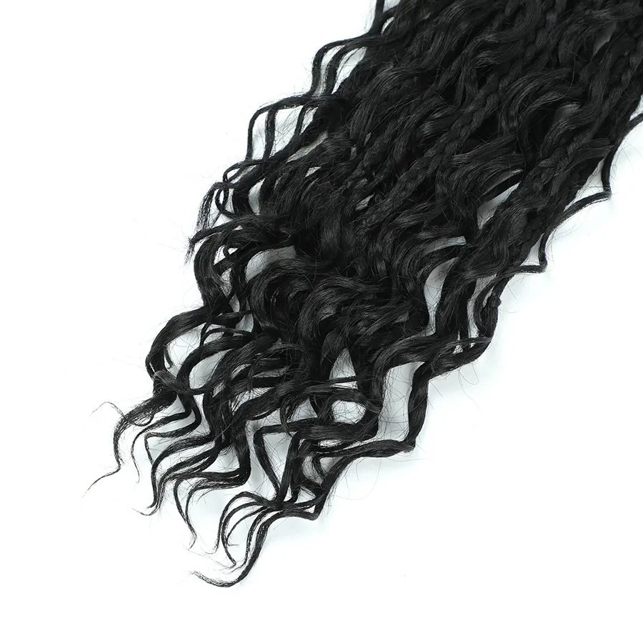 Synthetic 14 18 22 Inch Boho Blonde Knotless Crotchet Hair With Curly End Goddess Box Braids Crochet Hair Bohemian