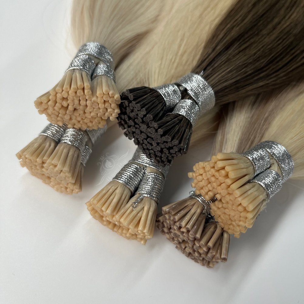 Wholesale I-tip Raw Virgin Plus Hair Extensions Vendor Cuticle Aligned Real Russian Keratin K Itip I Tip Human Hair Extensions
