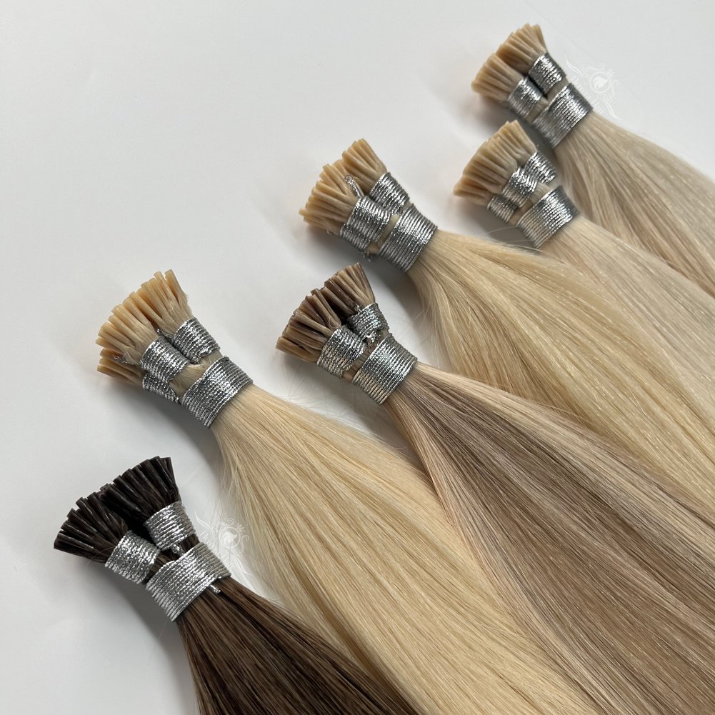 Wholesale I-tip Raw Virgin Plus Hair Extensions Vendor Cuticle Aligned Real Russian Keratin K Itip I Tip Human Hair Extensions