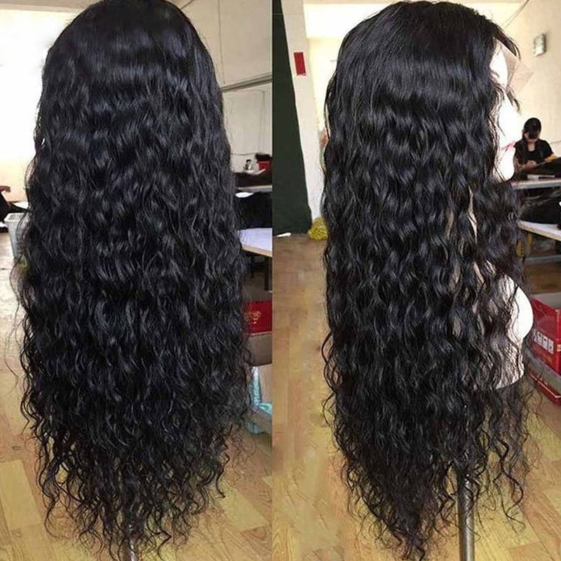 Free Sample 10A Grade Malaysian Water Wave Bundles with Lace Frontal Closure Vendors Machine Double Weft Human Hair Extensions
