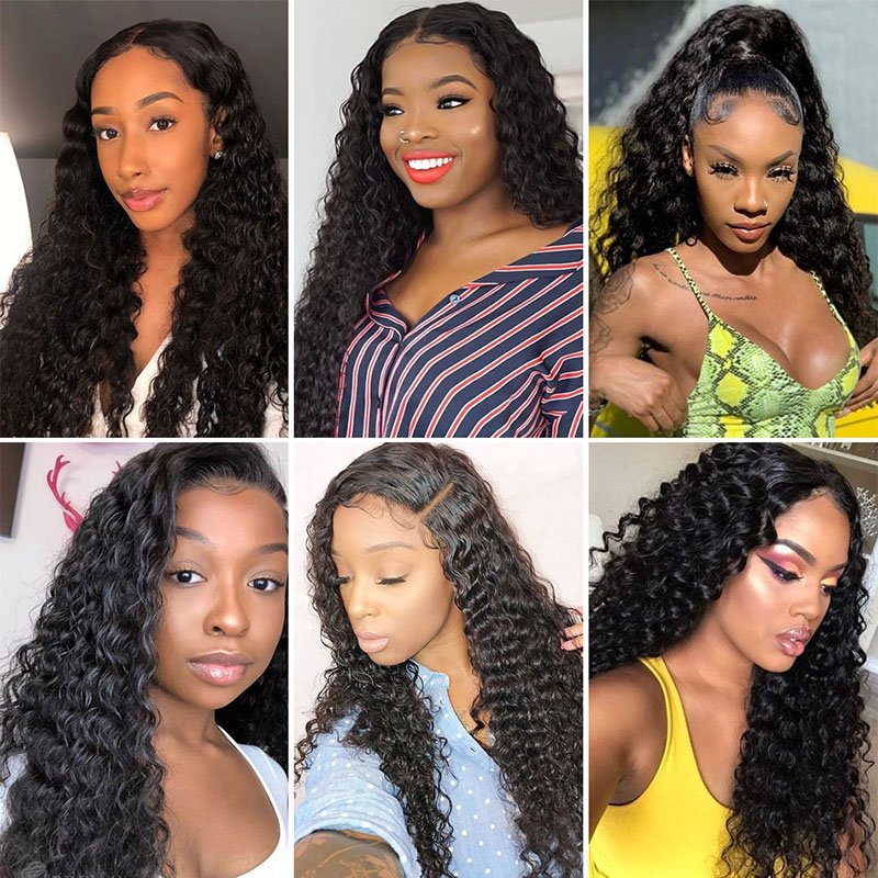 Free Sample 10A Grade Malaysian Water Wave Bundles with Lace Frontal Closure Vendors Machine Double Weft Human Hair Extensions