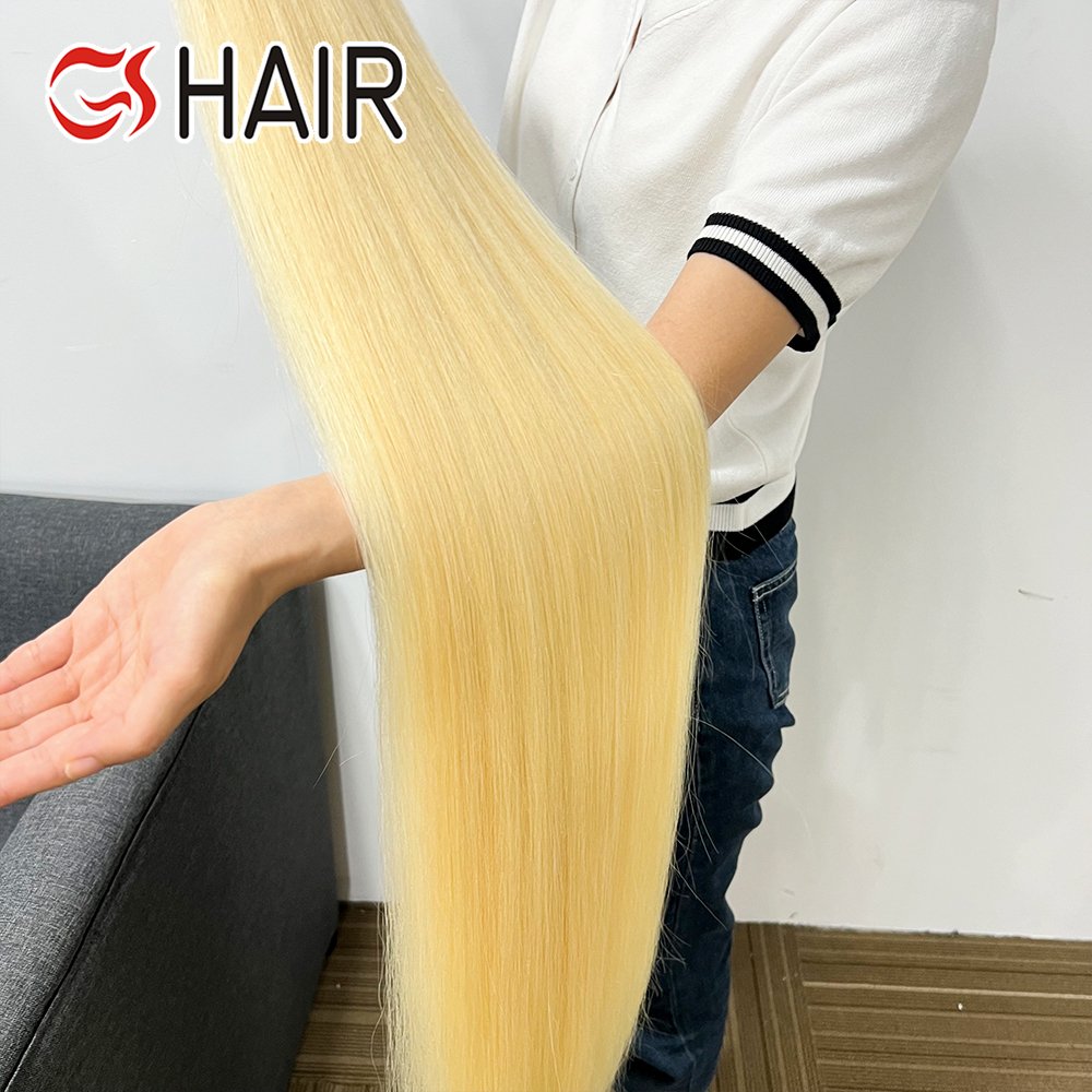 GS Wholesale 10A Grade 613 Hair Vendors,Raw Virgin Cuticle Aligned Brazilian Hair Bundles,40 Inch Blonde Human Hair Extension