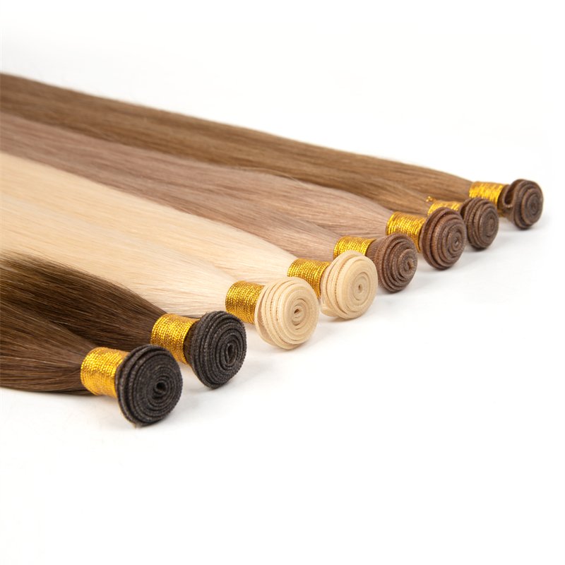 Wholesale European Virgin Hair Thinnest Invisible Hair Bundles Double Drawn Cuticle Aligned Genius Weft Human Hair Extensions