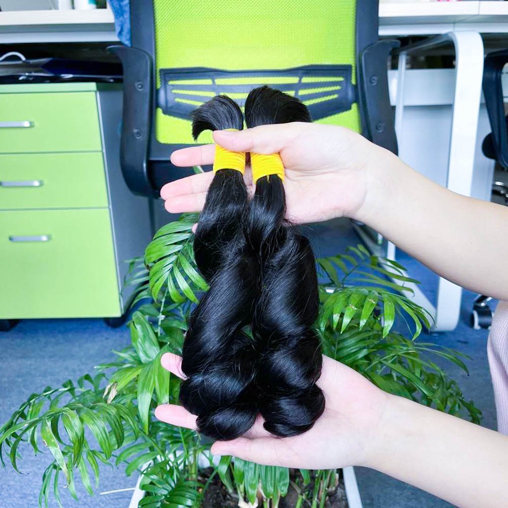 Unprocessed hair Cuticle Aligned Human Hair Extensions Peruvian Bulk Hair Loose Wave Bundles