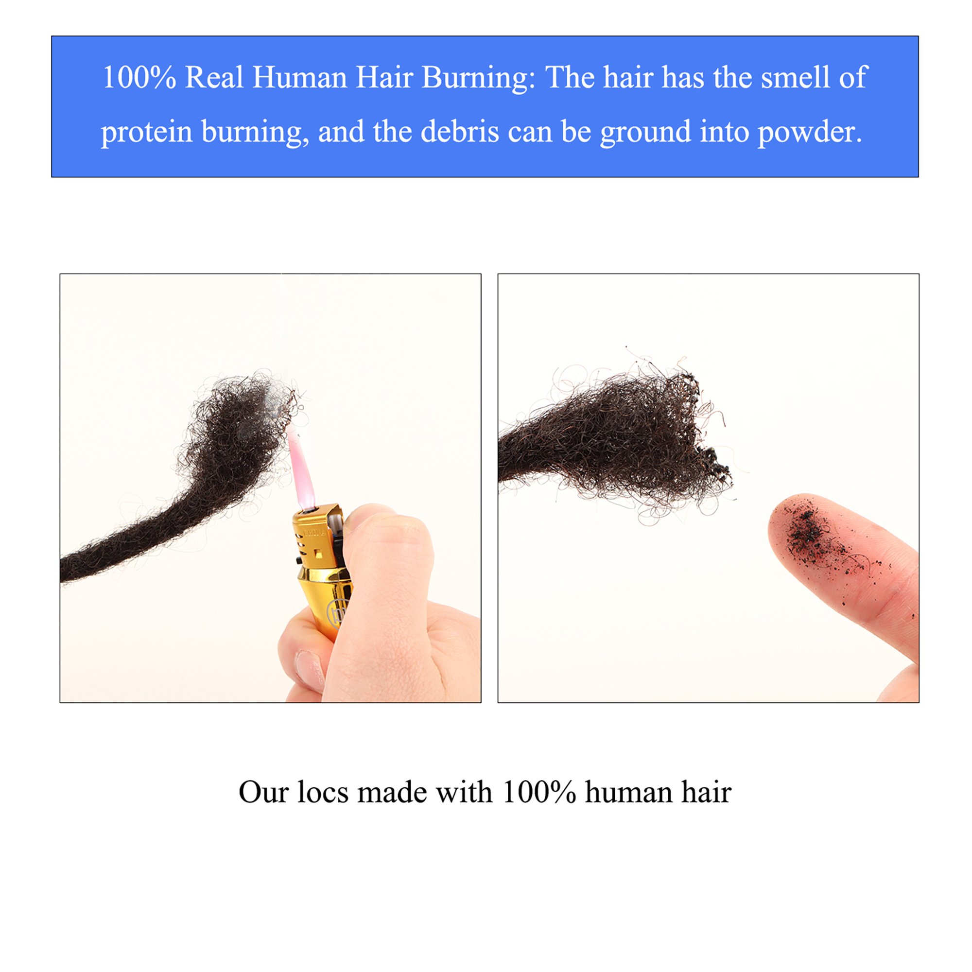 [Vast Dreads] Human Hair Loc Extensions Dreadlocks Extensions Full Handmade Medium Size 100% Human Hair Extensions