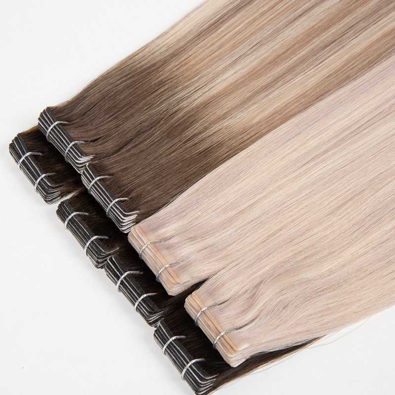 Human Hair Extensions Raw Indian Temple Dark Brown Hair Injection Tape In Human Hair Extensions Suitable For Salon