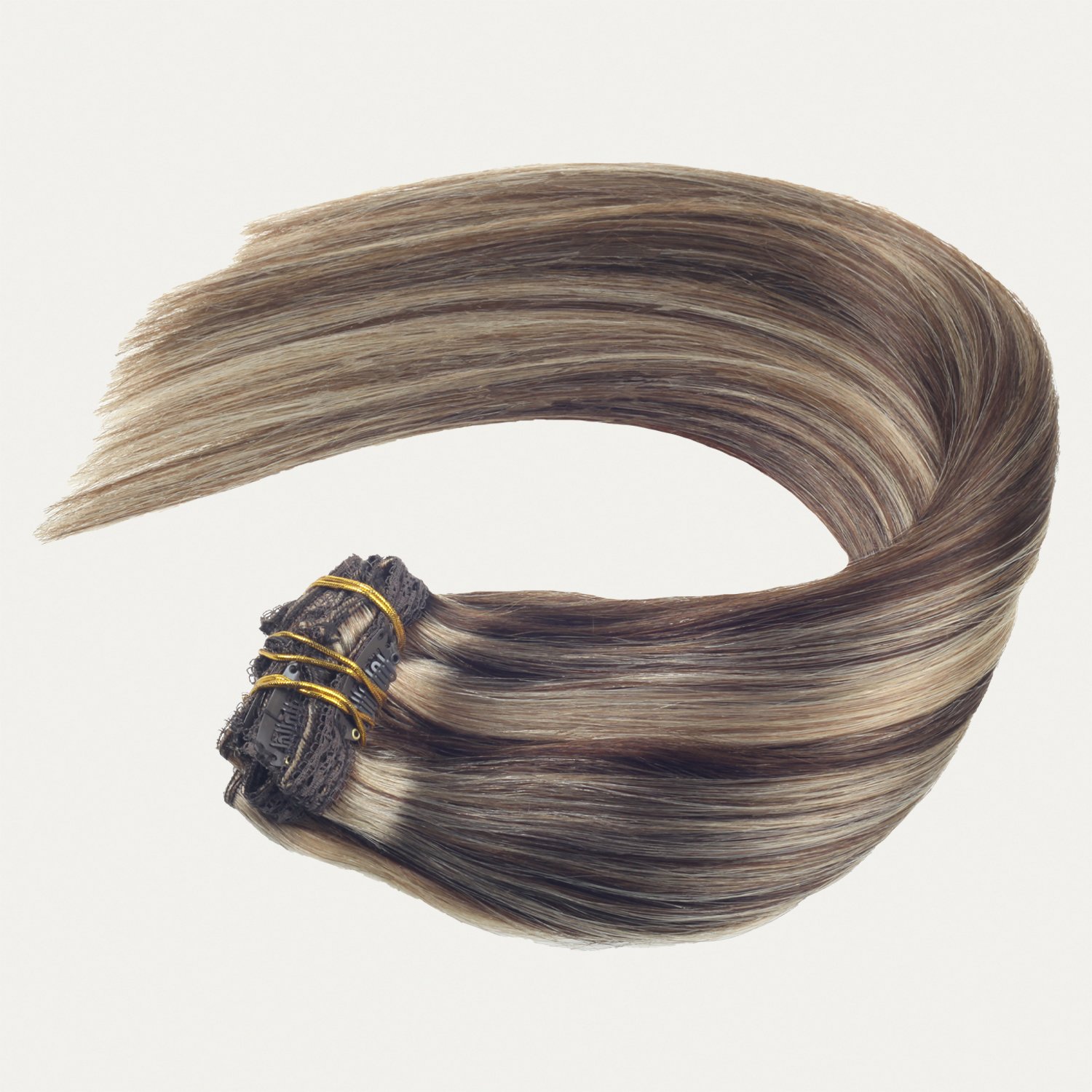 Premium quality 6Pieces 100g clip hair extensions 14inch-22inch remy virgin hair #4/27 human hair extensions